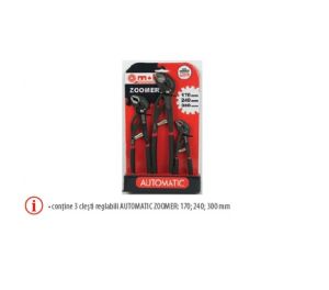 Set 3 cleşti reglabili cu autoblocare AUTOMATIC ZOOMER ― UNELTE STORE - Magazin Online